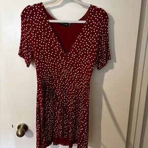 PrettyLittleThing Red and White Polka Dot Blouse